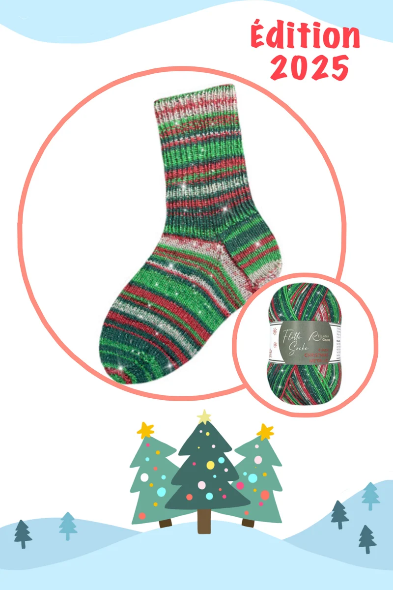 Fleet Sock Metallic Christmas 4ply Edition 2025 Relnalla Garne