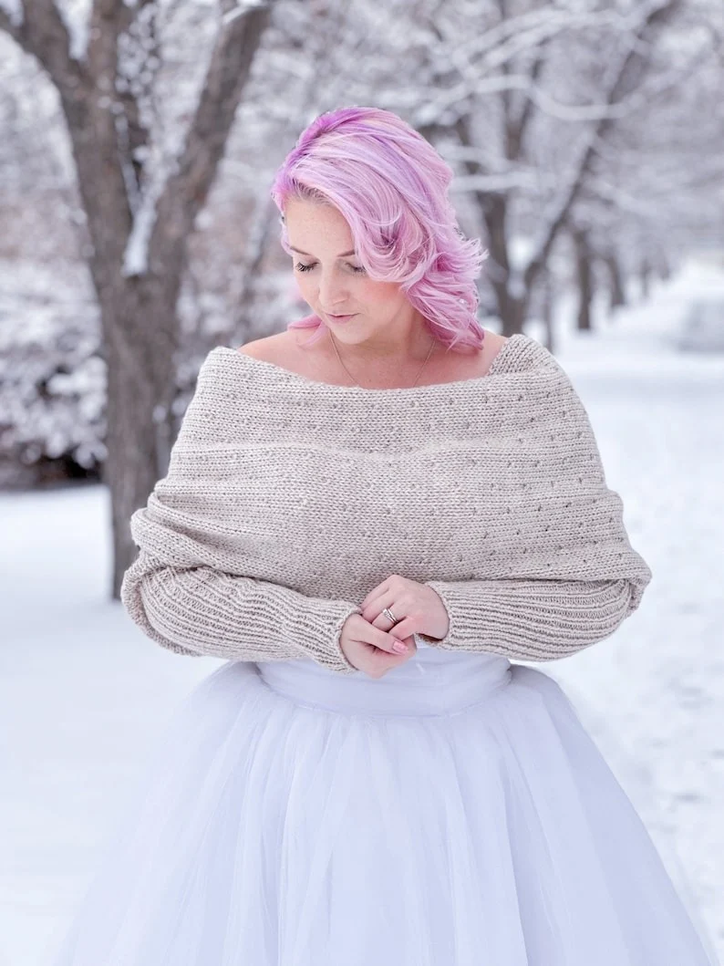 Snowfall sweater scarf kit knitted in Royal Alpaca by Illimani