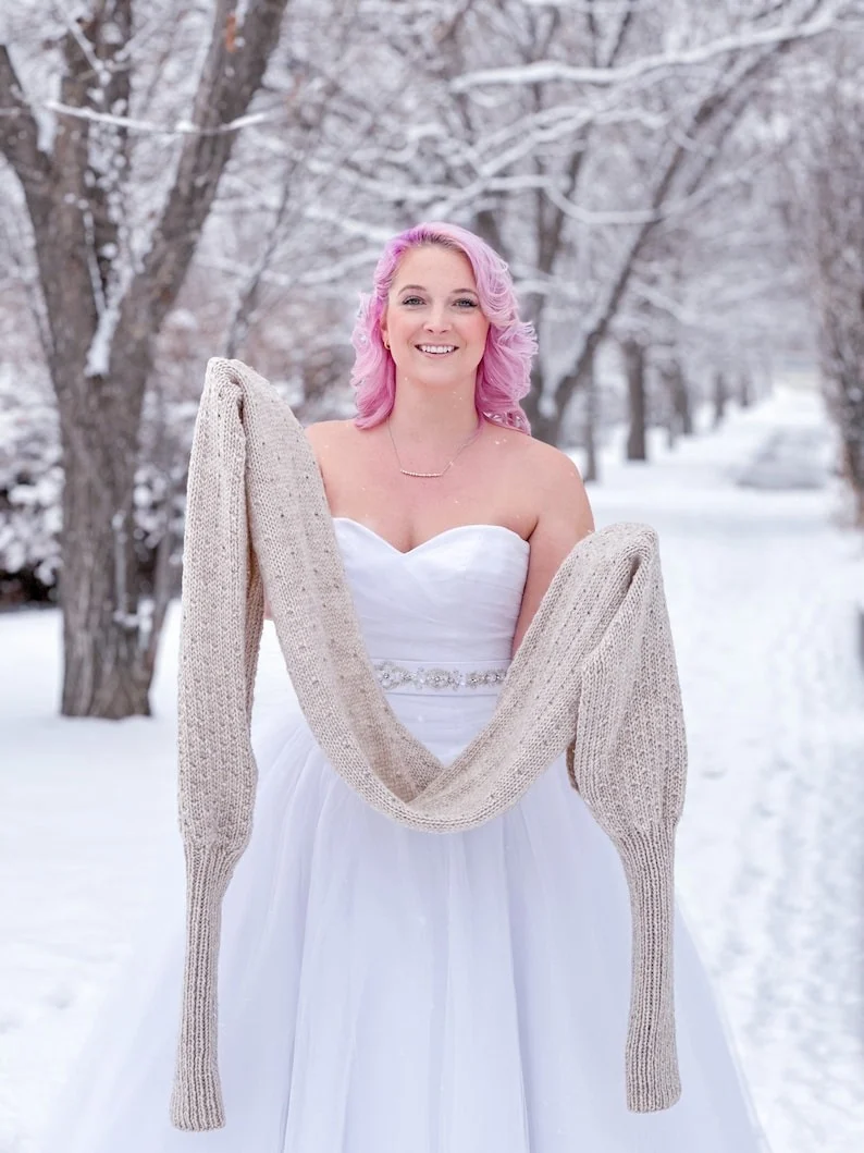 Snowfall sweater scarf kit knitted in Royal Alpaca by Illimani