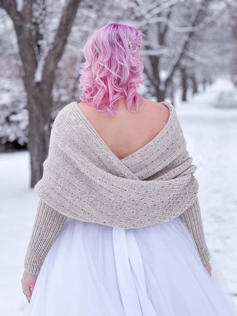 Snowfall sweater scarf kit knitted in Royal Alpaca by Illimani