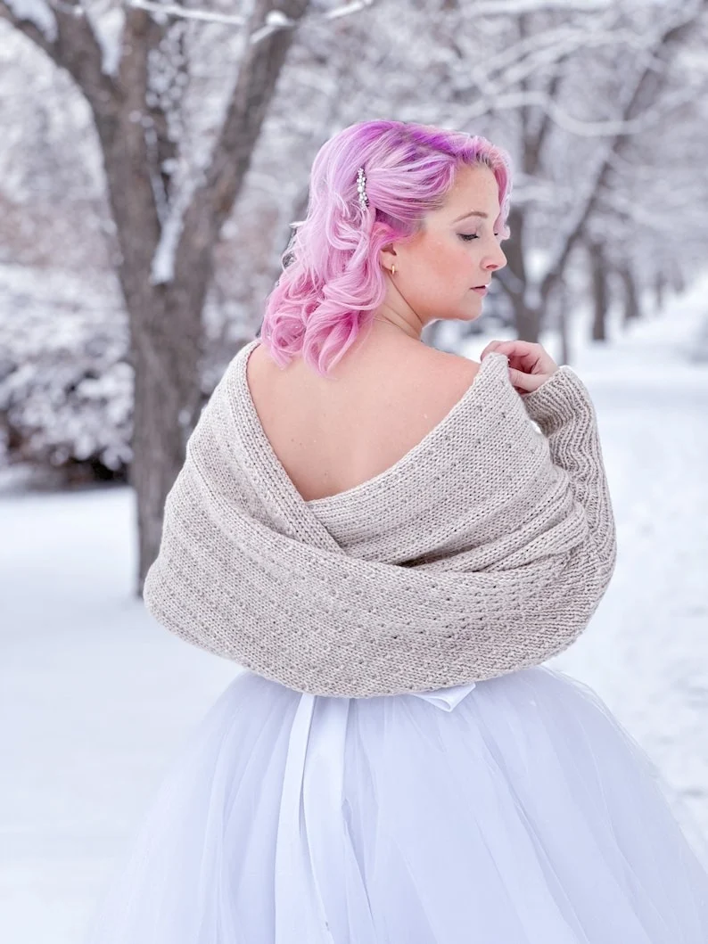 Snowfall sweater scarf kit knitted in Royal Alpaca by Illimani