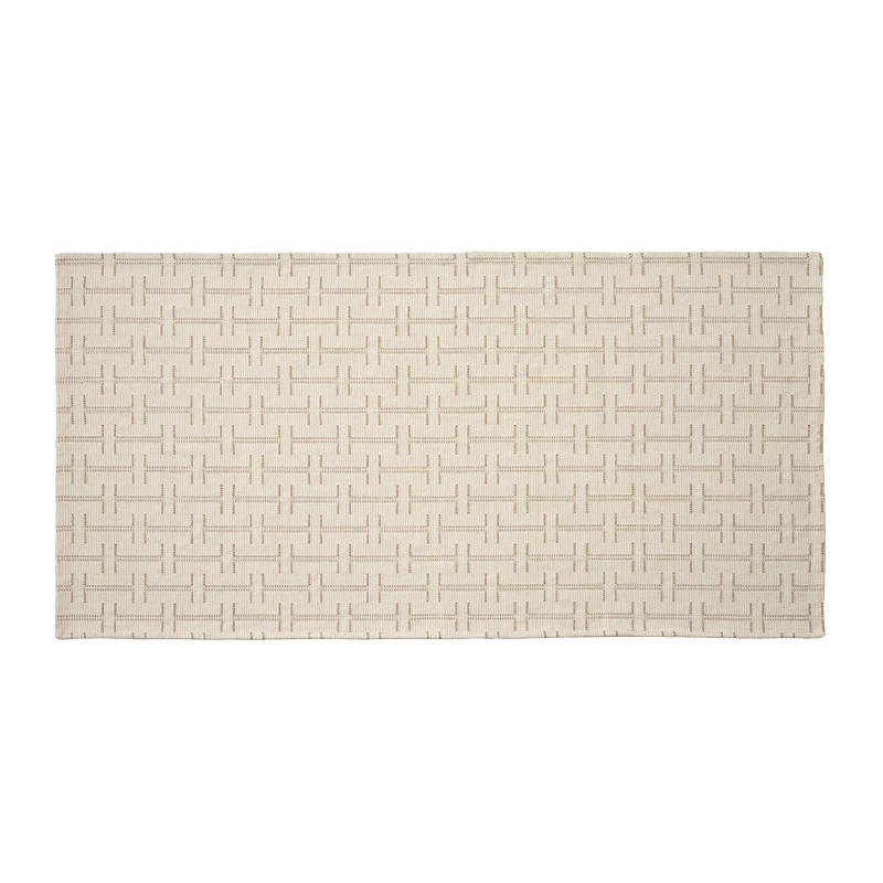 Jacquard-gewebtes Baumwoll-Küchentuch mit Karomuster und Streifenabschluss