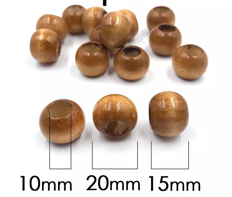 Varnished wooden beads 20 mm x 15 mm
