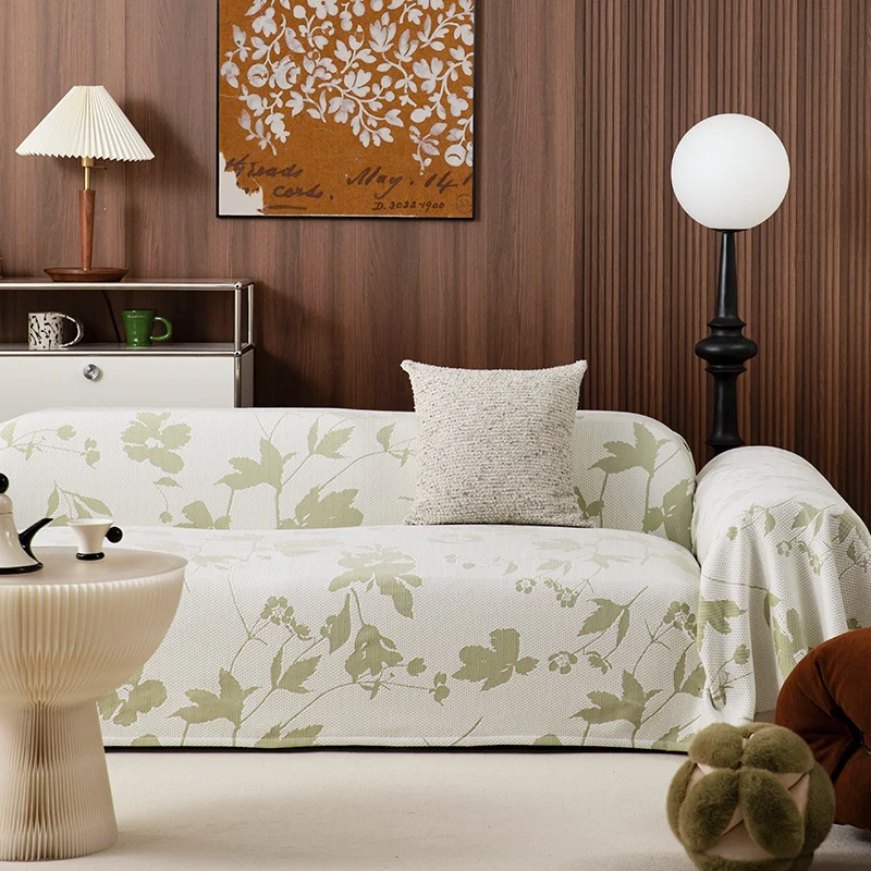 Großzügiger Sofabezug für 3‑Sitzer mit floraler Jacquard-Struktur