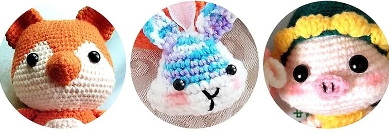 Pair of secure eyes for Amigurumis