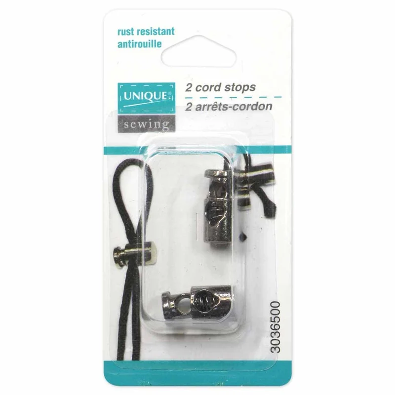 UNIQUE SEWING Metal cord stoppers 2 pcs