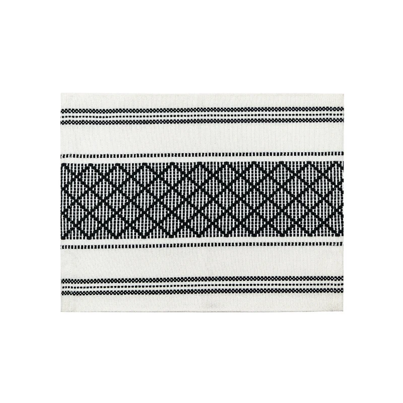 Flachgewebtes Tischset mit gewebtem Diamant‑Jacquardmuster
