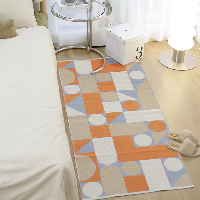 Flachgewebter geometrischer Läufer für Schlafzimmer und Flur