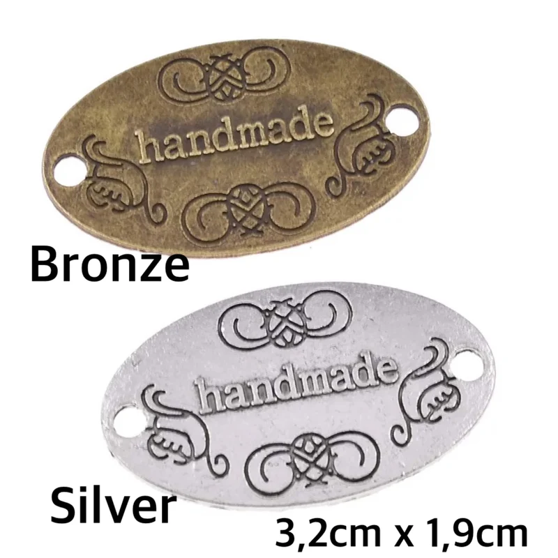 2 metal labels (Hand made)