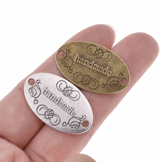 2 metal labels (Hand made)