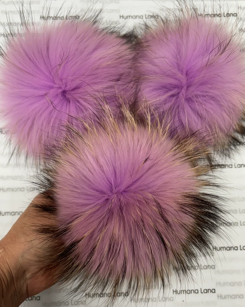 Rose Malva fur pompom, 17-20cm