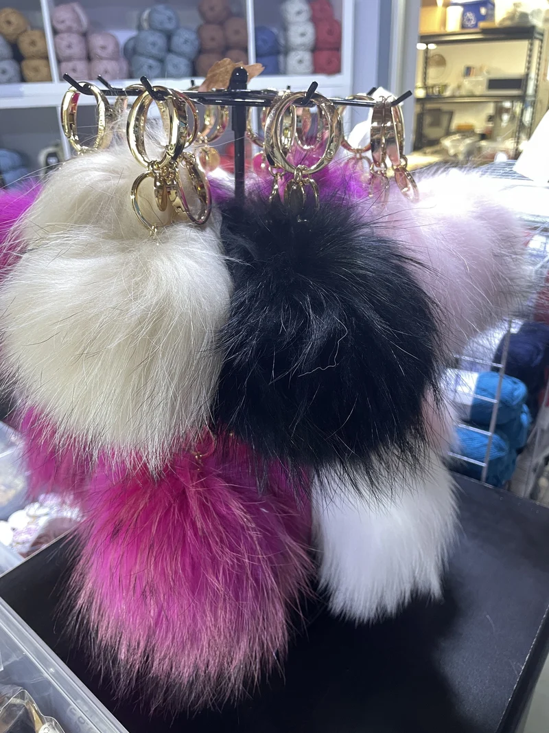 Fur Pom Pom Keychain
