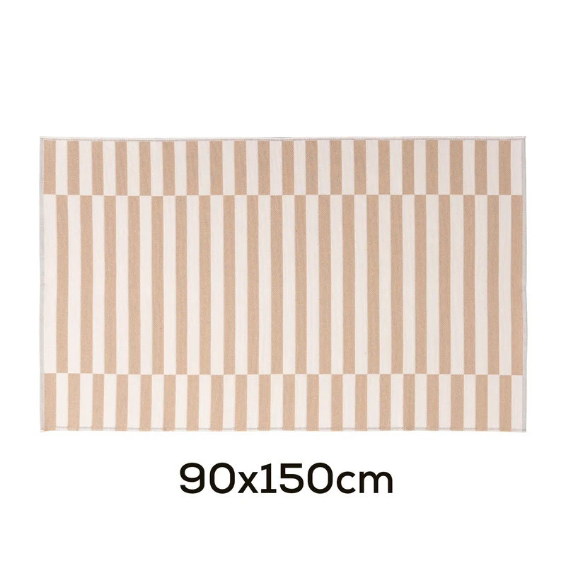 Moderner flachgewebter Teppichläufer mit abstraktem Geometrie‑Design
