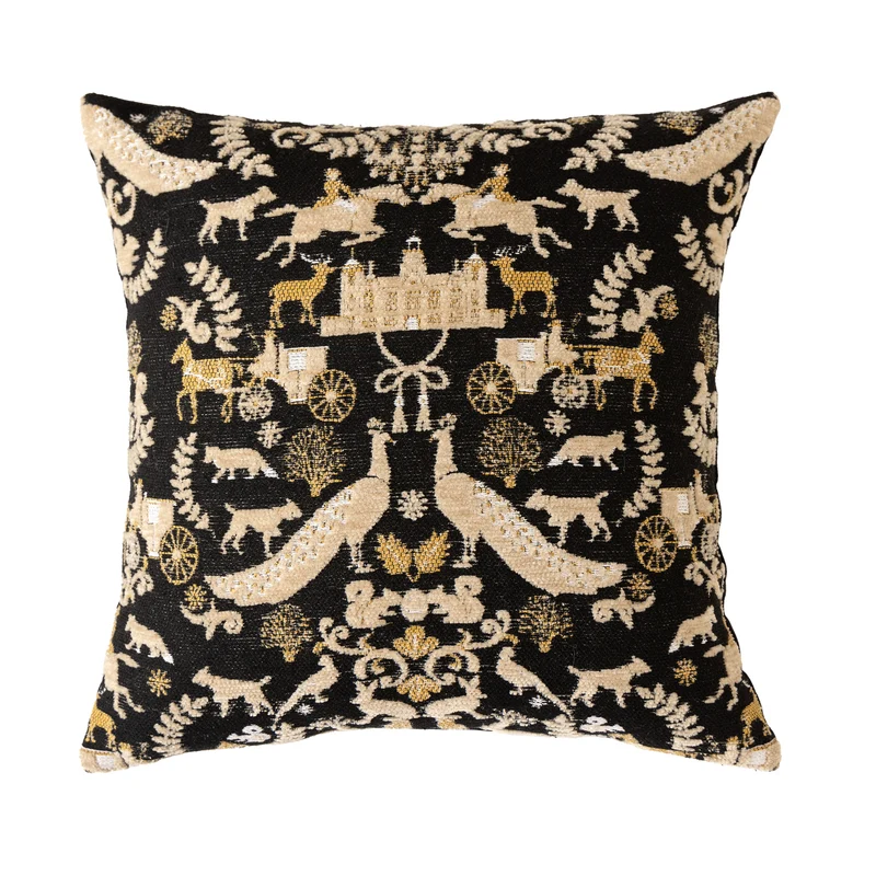 Dekorativer Kissenbezug aus Jacquard mit floralem Muster