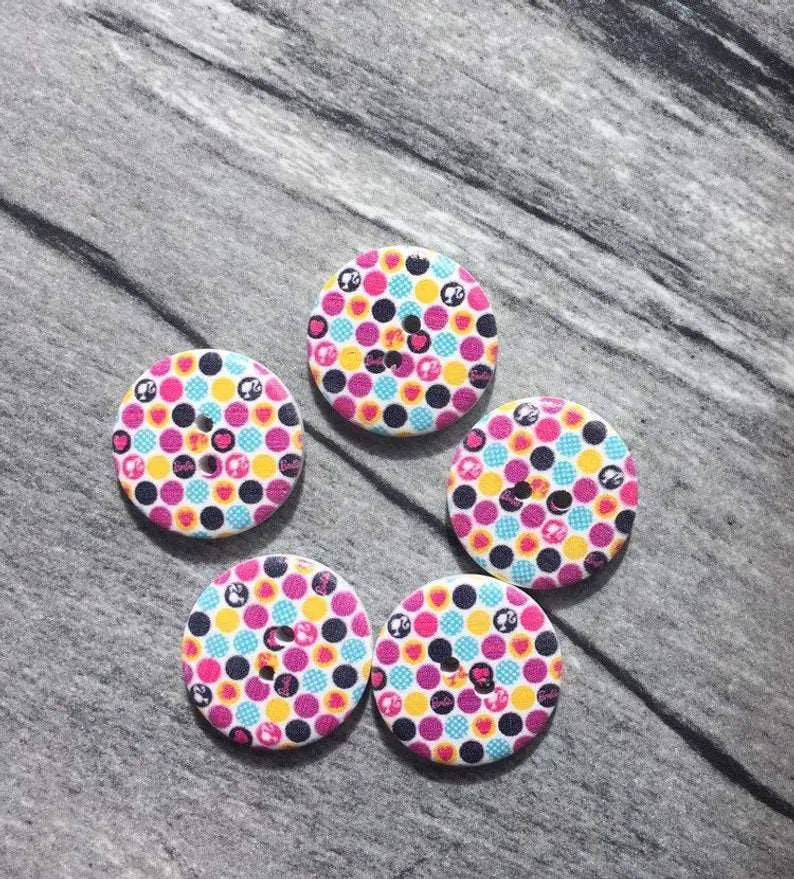 5 Buttons with 2 holes of 25mm
