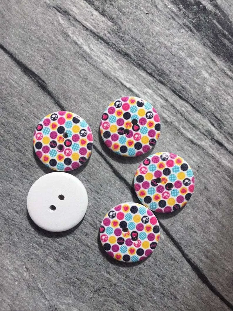 5 Buttons with 2 holes of 25mm