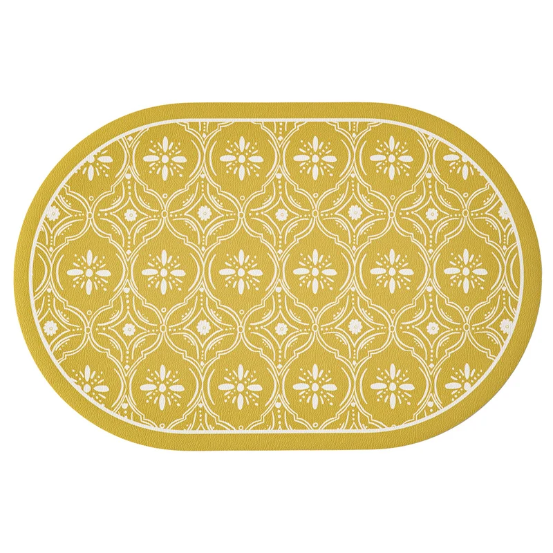 Runder gewebter Wohnteppich mit floraler Ornamentik und Tiermotiv