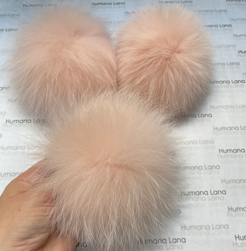 Millennial Pink Fox Fur Pom Pom