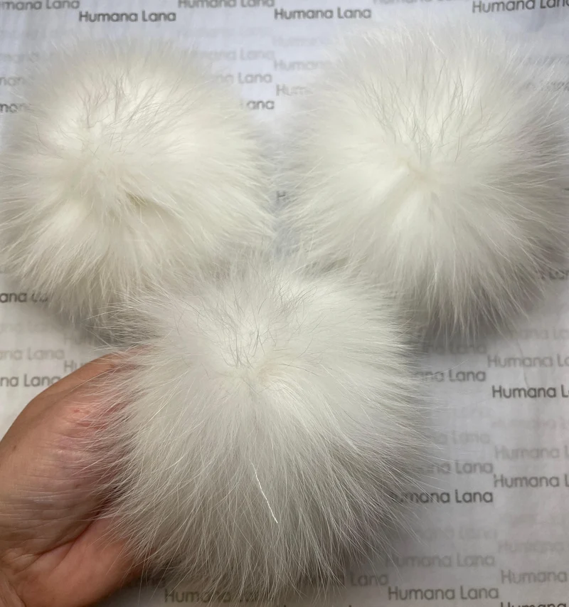 White fox fur pompom