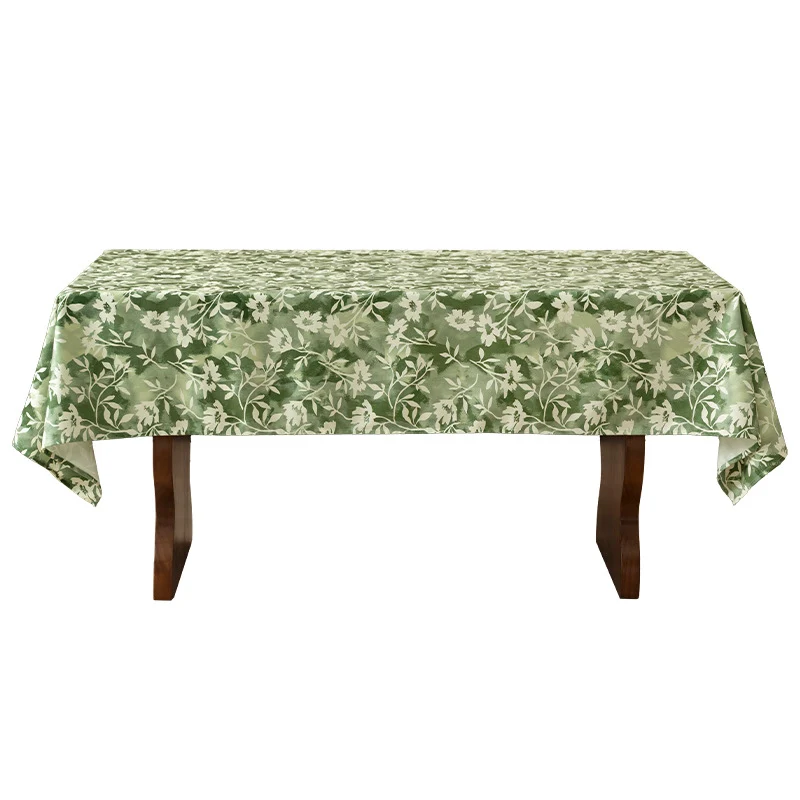 Rechteckige Tischdecke im Aquarell‑Blütenprint aus Baumwoll‑Leinen mit Fleckschutz und schwerer Webqualität
