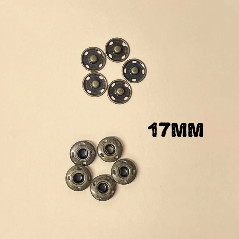 5 snap buttons 17mm or 19mm