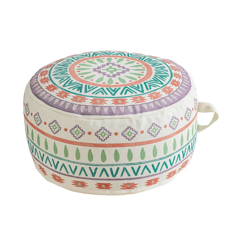 Sitzpouf Bodenkissen mit Mandala-Motiv und Tragegriff