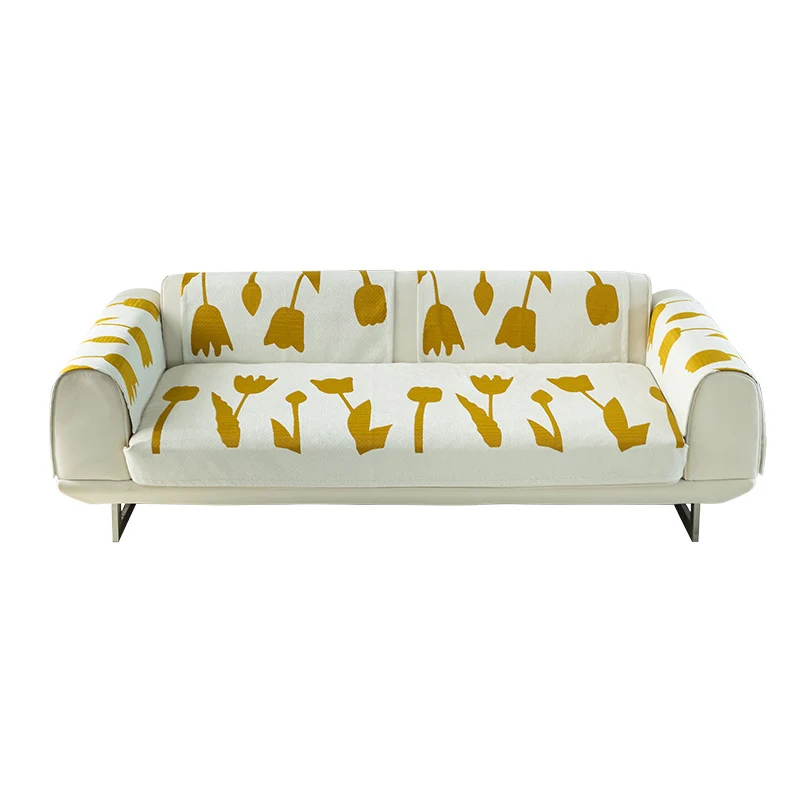 Dreisitziges Sofa mit abnehmbarem Jacquardbezug und filigratem Metallgestell