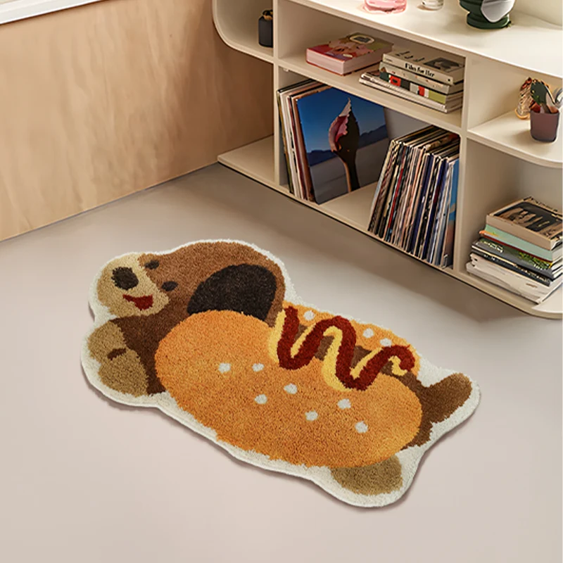 Geformte Hunde-Design Fußmatte aus Baumwoll-Tufting mit Anti-Rutsch Rücken