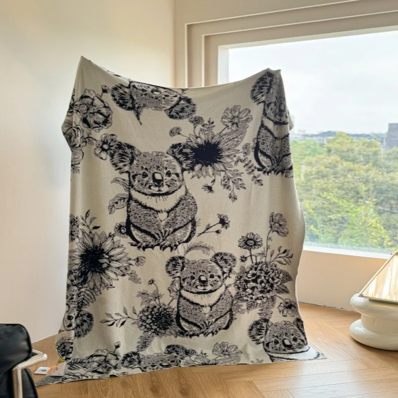 Premium Floral Koala Print Wurfdecke