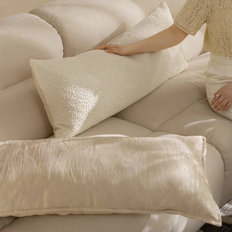 Extra-langes ergonomisches Bouclé-Lendenkissen