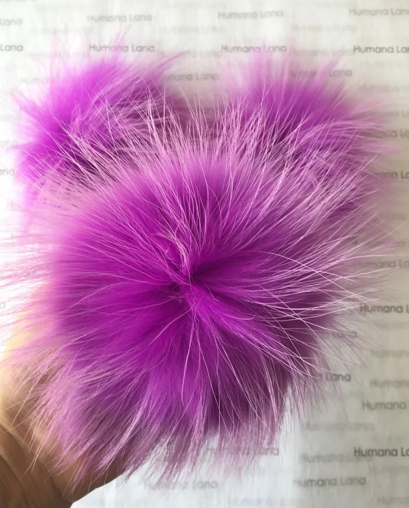 Lilac fur pompom 17-20cm