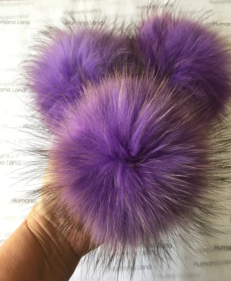 Lavender fur pompom 17-20cm