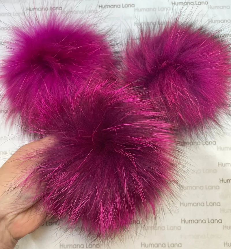 Fuchsia fur pompom, 17-20 cm