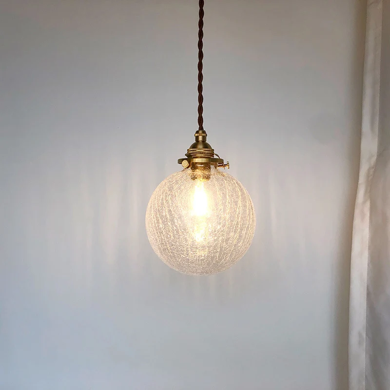 Vintage Glas Globus Pendelleuchte
