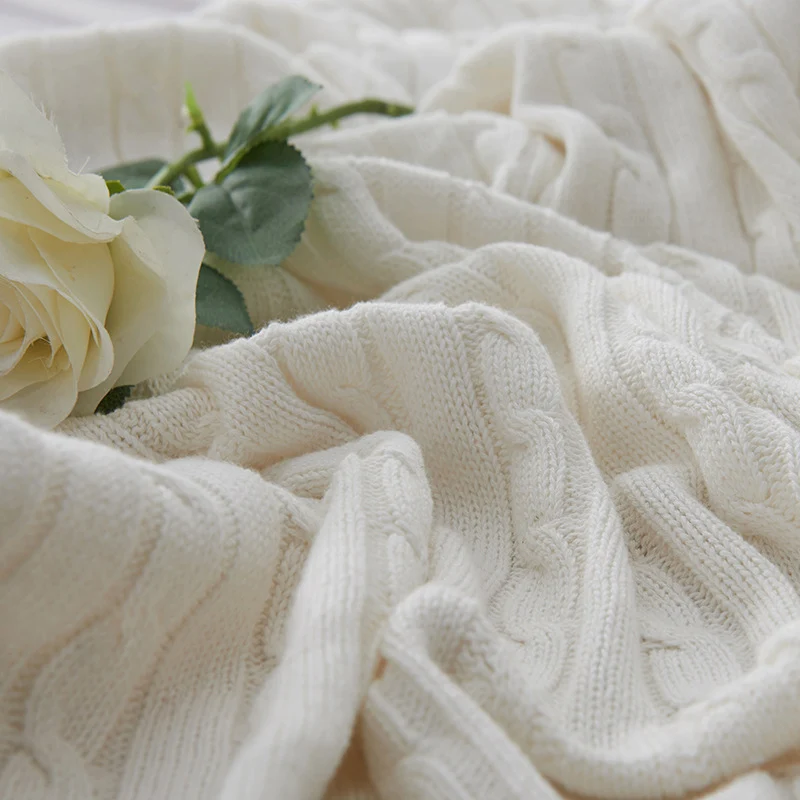 Kabelstrickwurfdecke