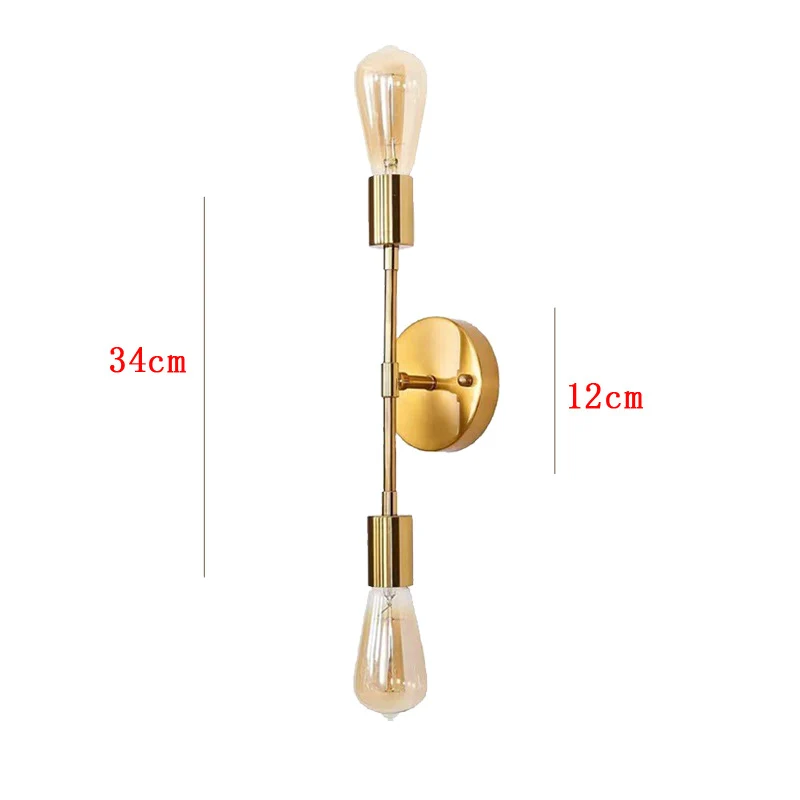 Vintage Industrial Doppel-Glühbirne Wandlampe