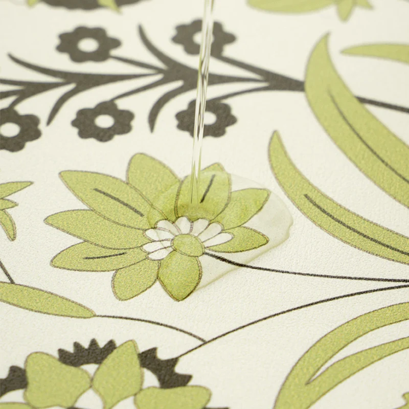 Ovales Tischset aus abwischbarem Baumwoll‑Leinen‑Mix mit detailreichem Blumenprint