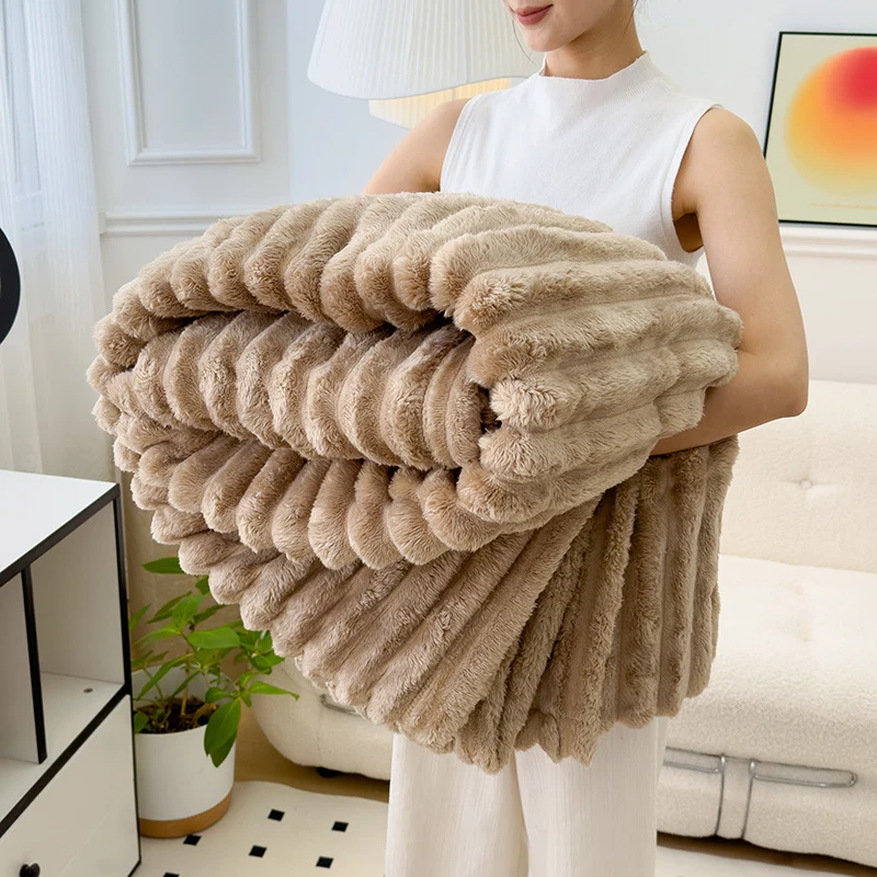 Damen Luxuriöse Weiche Kunstfell-Decke