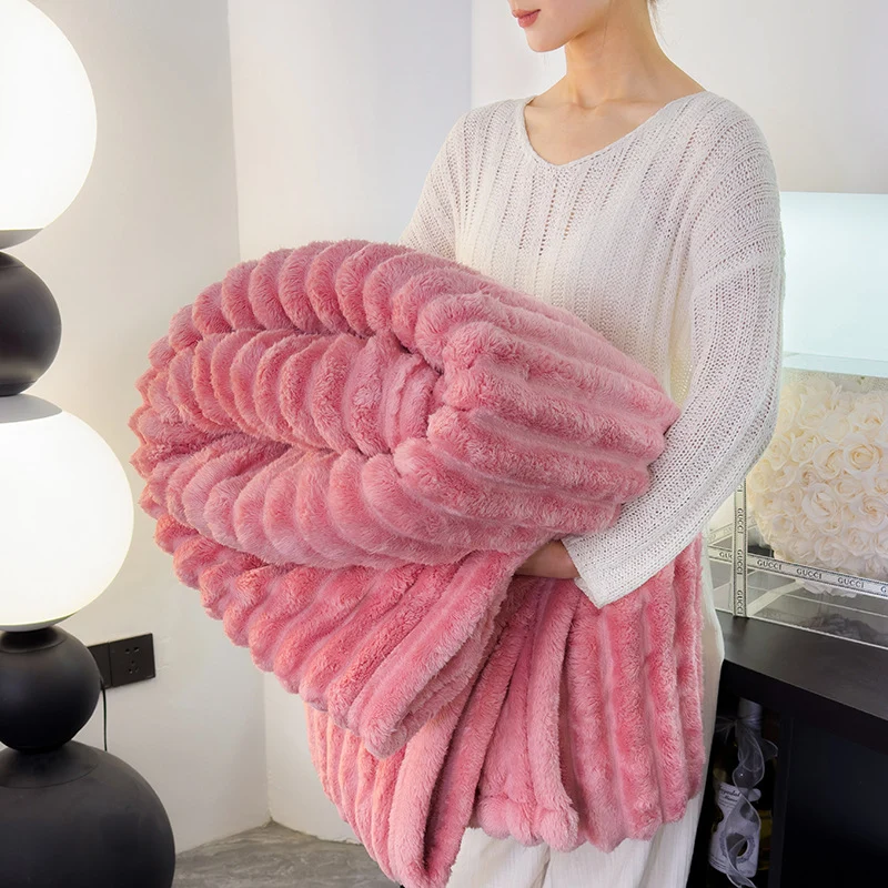 Damen Luxuriöse Plüschfleece-Decke