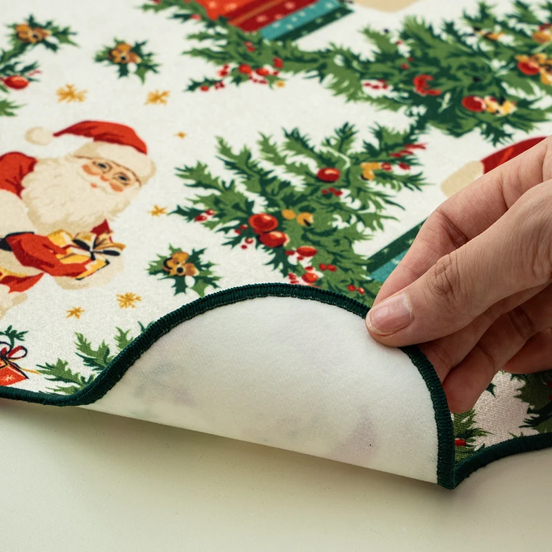 Abwischbares Weihnachts-Tischset mit gewelltem Rand, rutschfester Unterseite und festlichem Muster