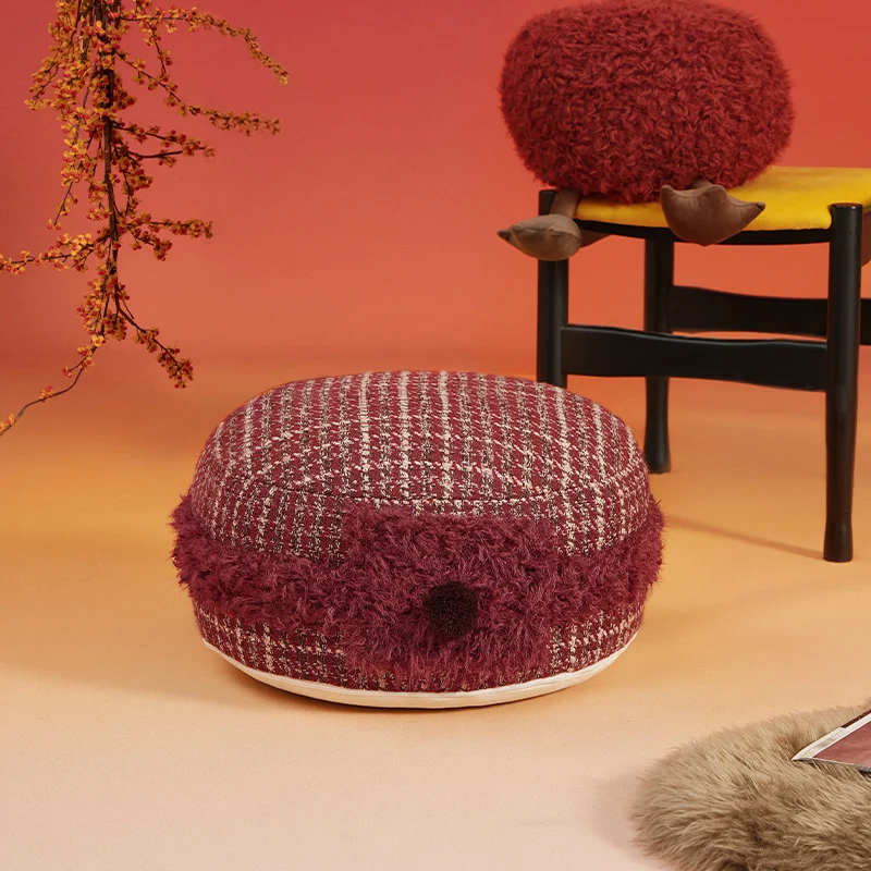 Baker-Boy-Mütze aus Tweed mit Teddybesatz und dekorativem Pompon