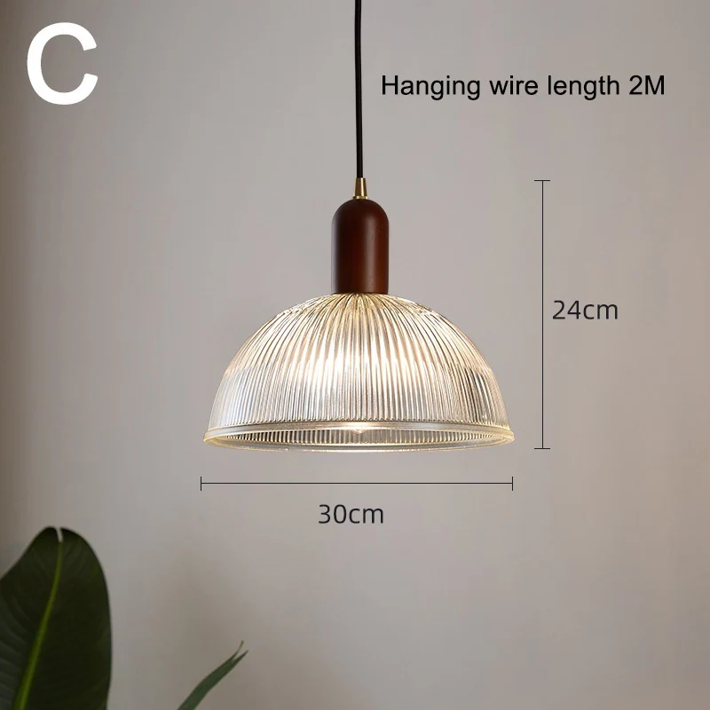 Moderne gerippte Glas Pendelleuchte