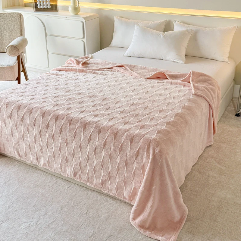 Strukturiert weiches Fleece-Wurfdecke