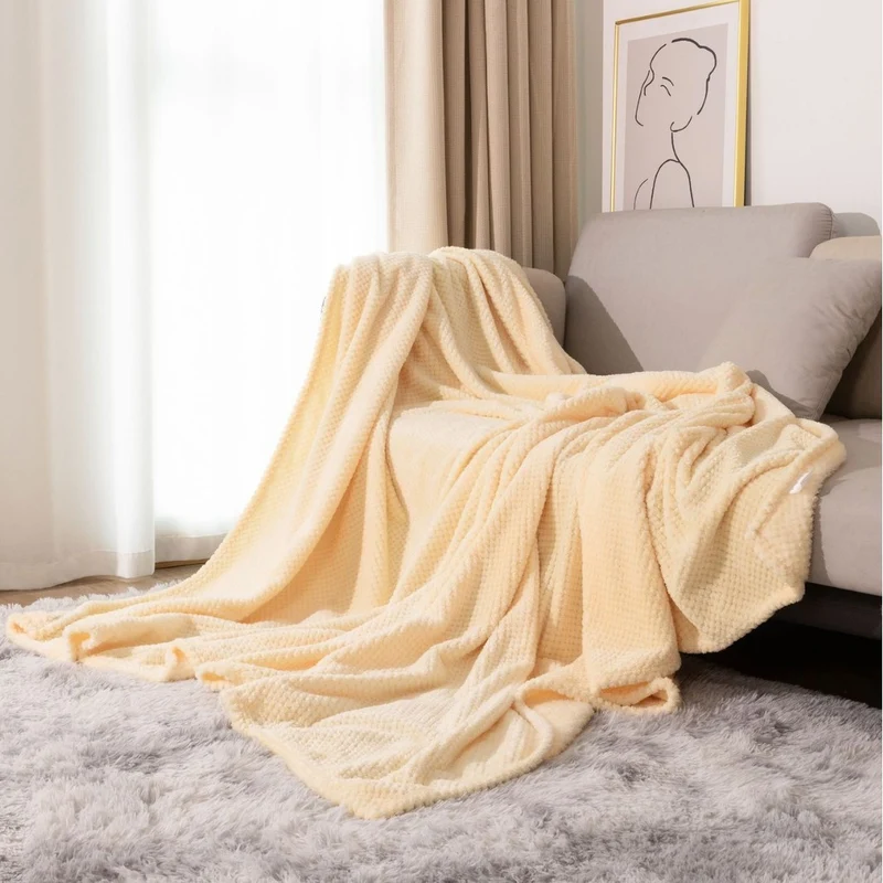 Texturiertes Strickwurfdecke