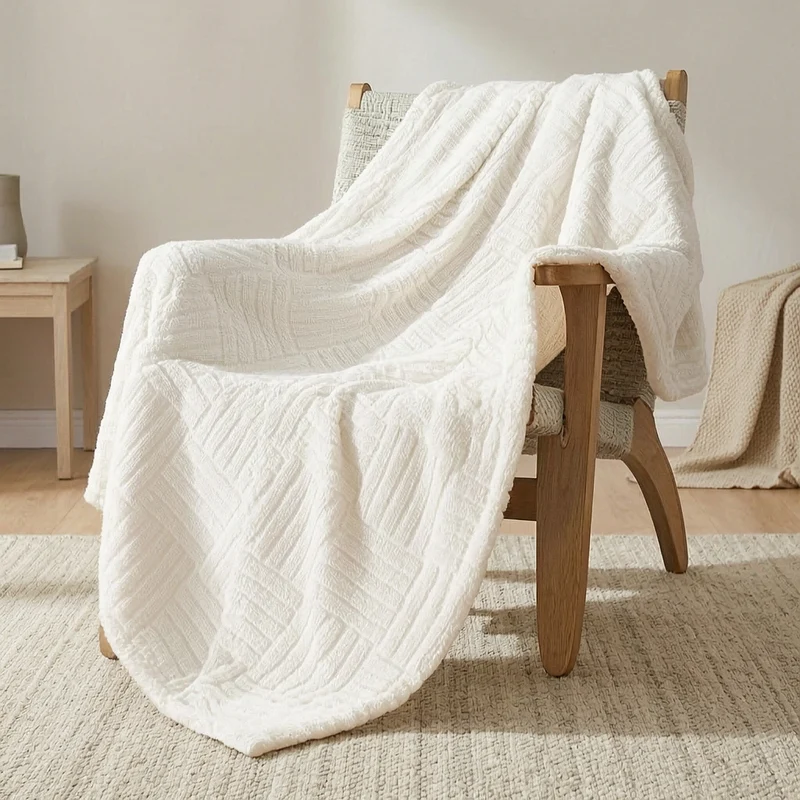 Strukturierte Fleece-Wurfdecke
