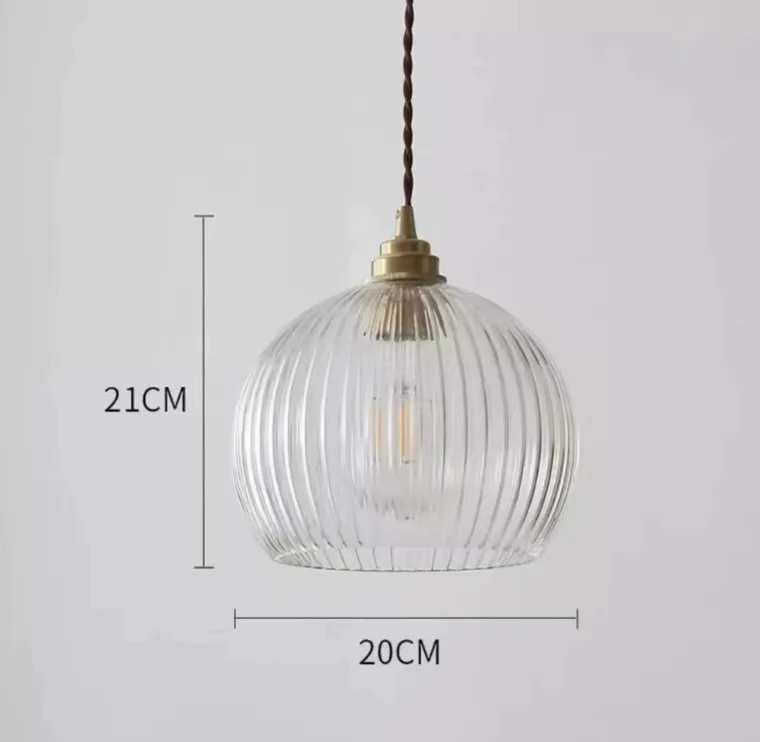 Elegante gerippte Glas Pendelleuchte
