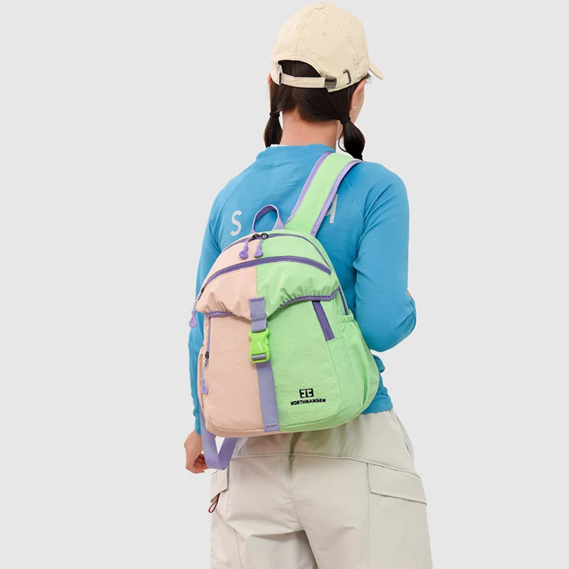 Farbblock Multi-Taschen Rucksack Karnz