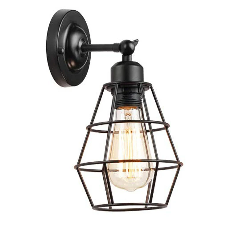 Industrielle Käfig Wandlampe