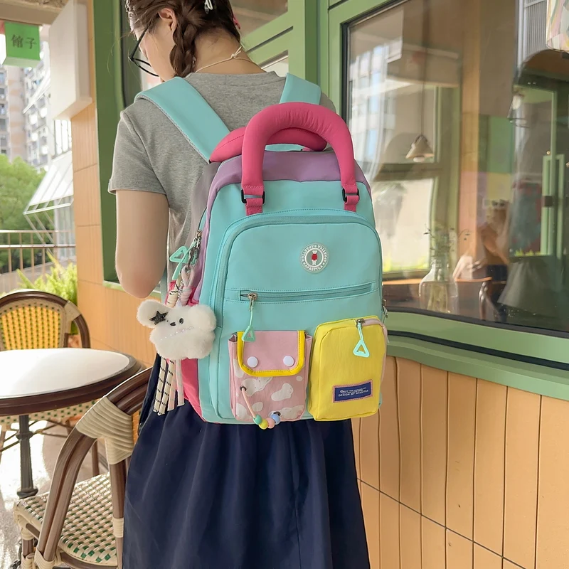 Farbblock Multi-Funktions-Rucksack Karnz