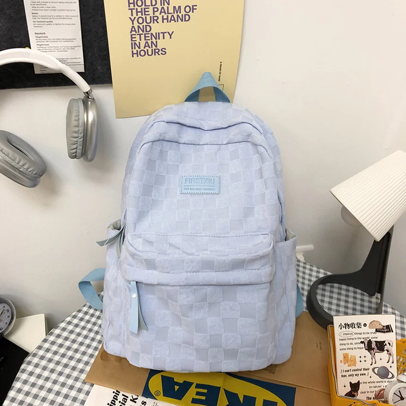 Klassischer kariert gemusterter Rucksack Karnz